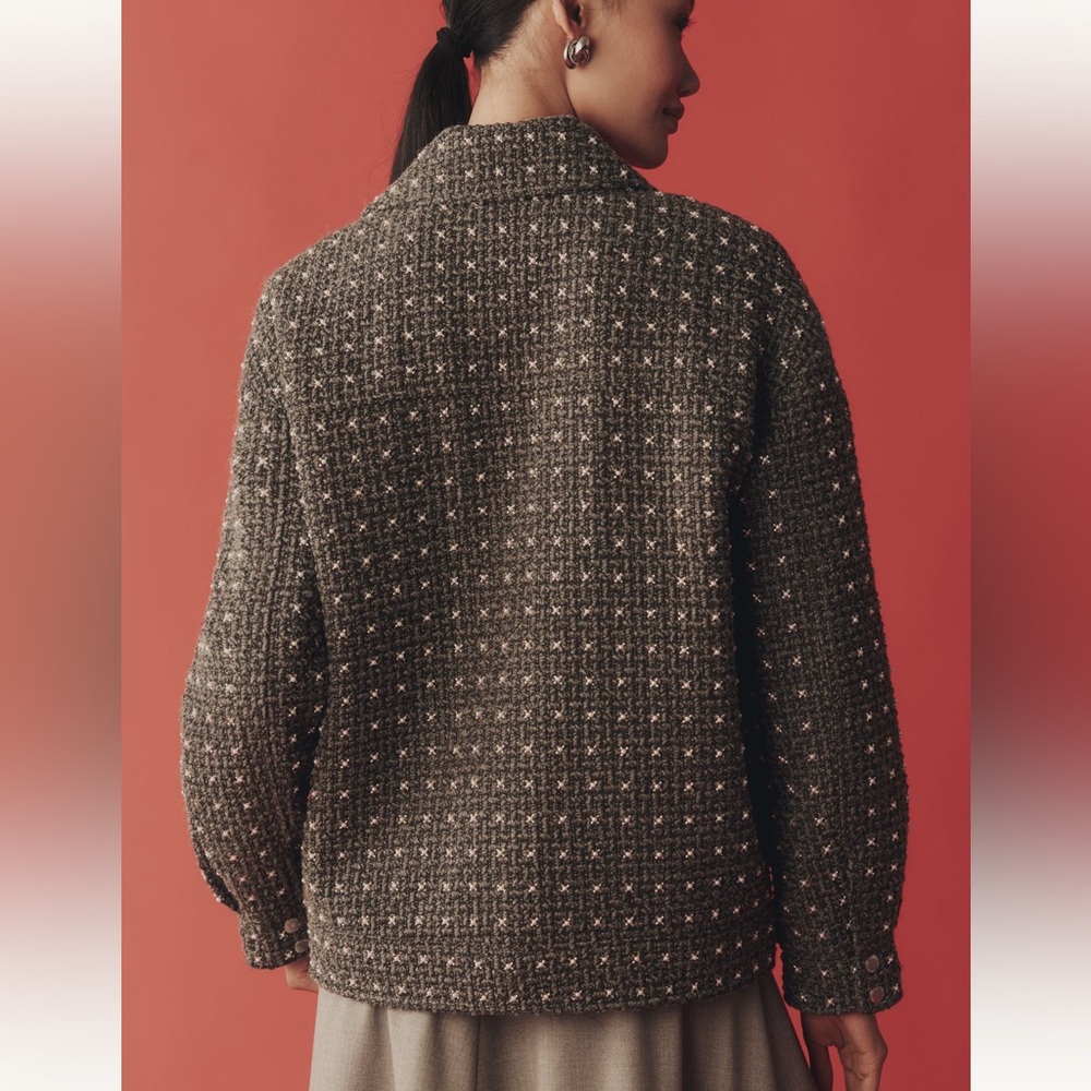 *Anthropologie Avec Les Filles Pearl Embellished Bomber Jacket - Picture 2 of 5